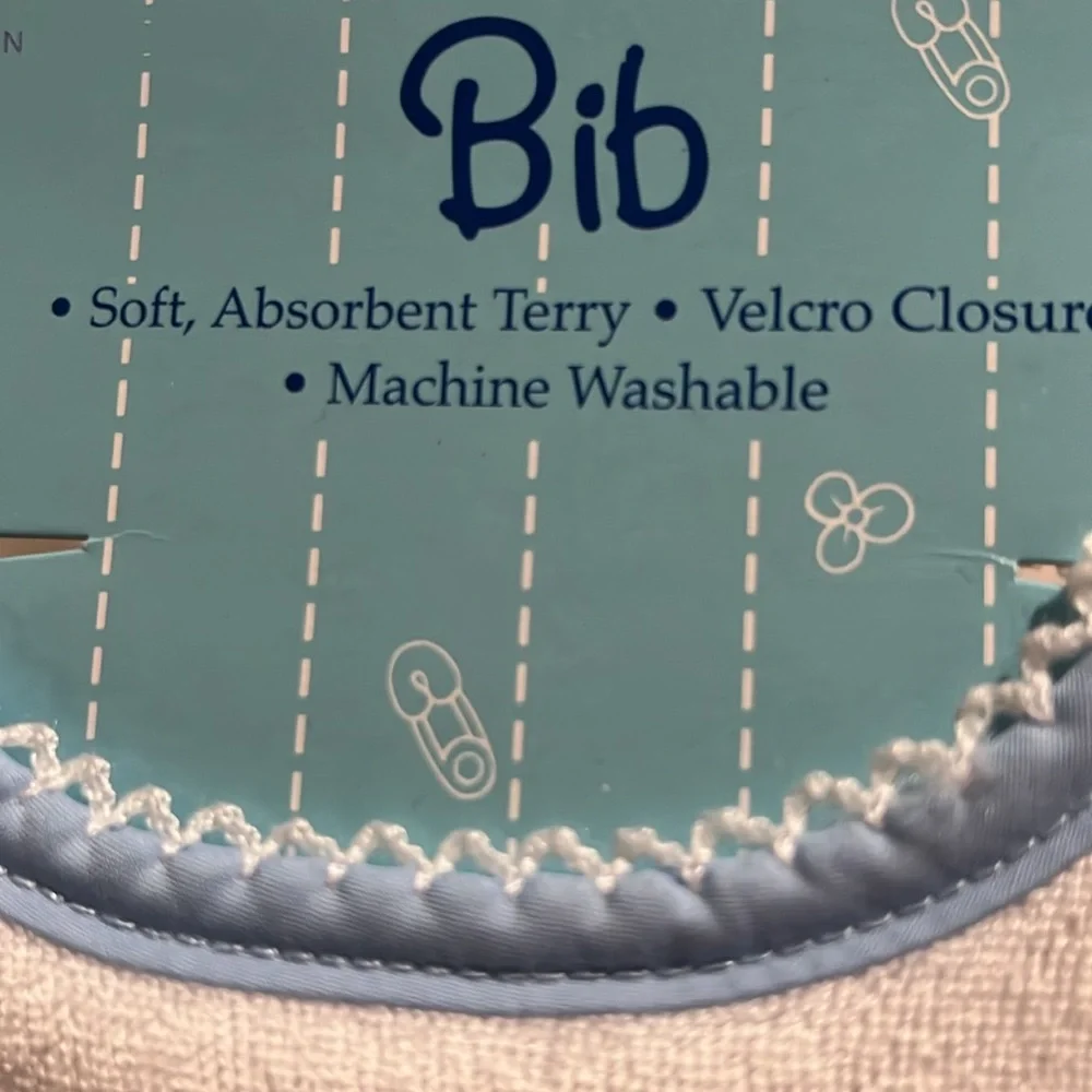 Vintage Precious Moments Embroidered Blue Bib